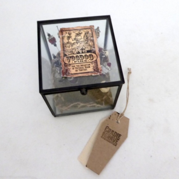 NEW VOODOO DOLL PINS IN GLASS DISPLAY BOX ODDITY PROP - Picture 3 of 14